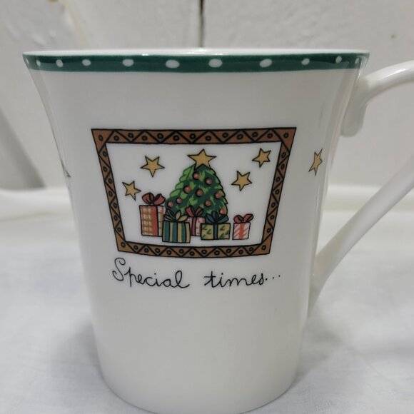 6 Mikasa Ultima Christmas Wish Coffee Cup Mug Tea Santa On Way Special Times Lot - Picture 4 of 11
